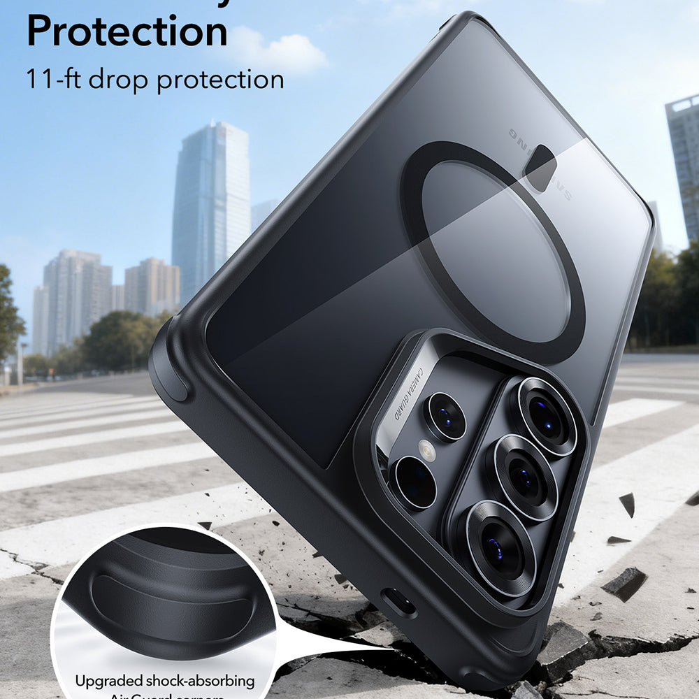 Custodia MagSafe per Samsung Galaxy S26 Ultra S948, ESR, Classic Hybrid, Nera Trasparente