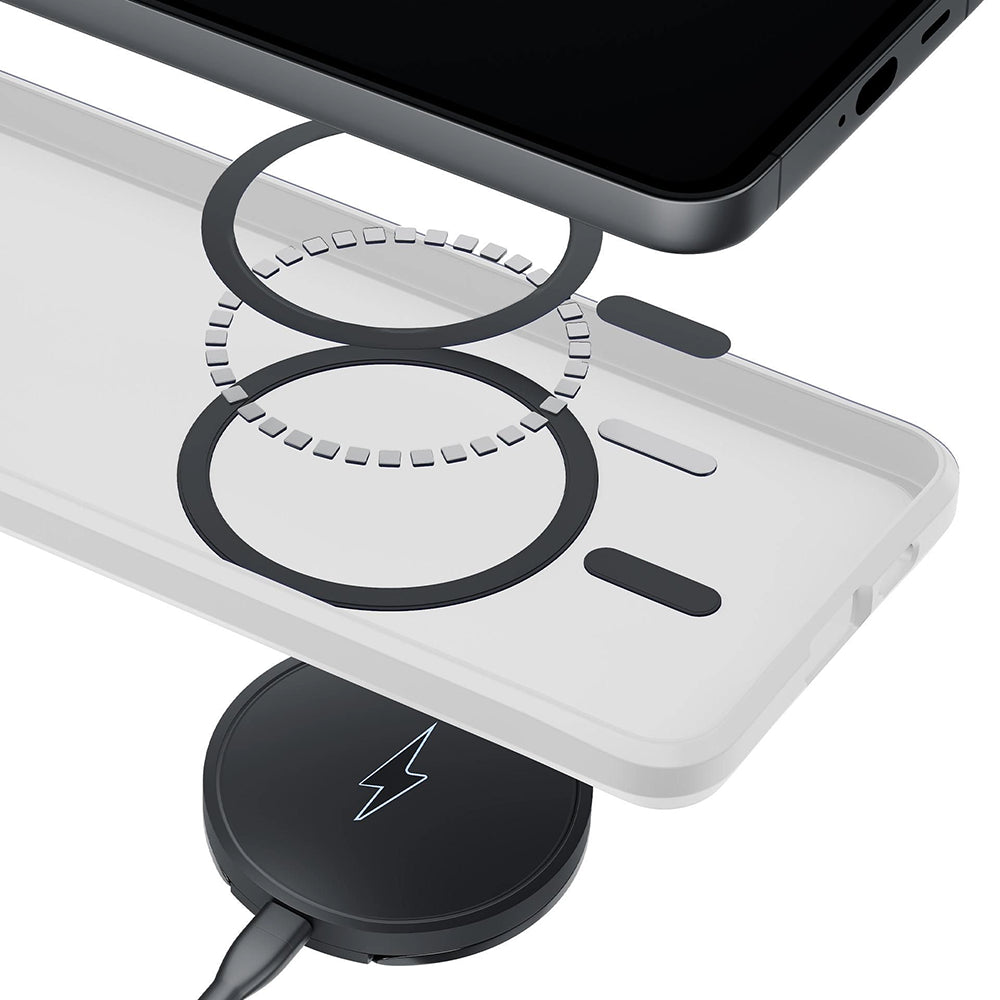 Custodia MagSafe per Samsung Galaxy S26 Ultra S948, 3MK, Smoke MagCase, Bianca