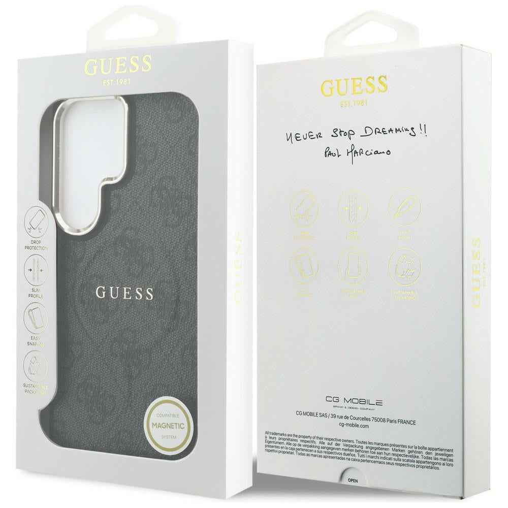 Custodia MagSafe per Samsung Galaxy S26 Ultra S948, Guess, 4G Embossed Ring, Nera