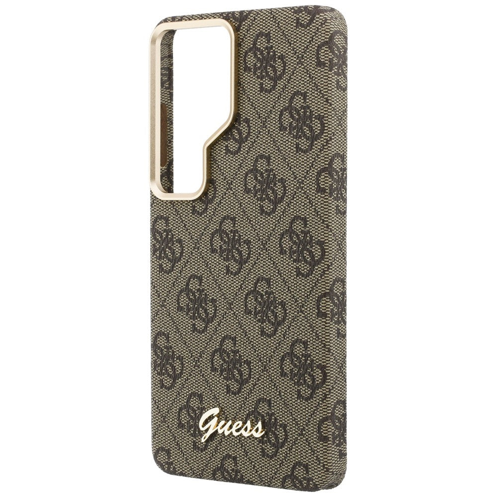 Custodia MagSafe per Samsung Galaxy S26 Ultra S948, Guess, 4G Script Logo, Marrone
