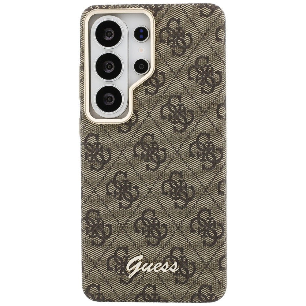 Custodia MagSafe per Samsung Galaxy S26 Ultra S948, Guess, 4G Script Logo, Marrone