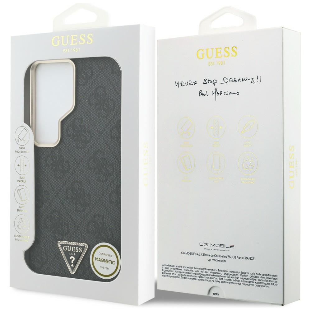 Custodia MagSafe per Samsung Galaxy S26 Ultra S948, Guess, Logo Triangolo 4G, Nera