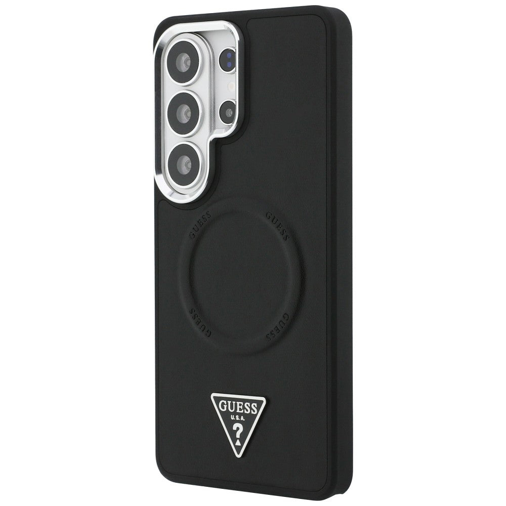 Custodia MagSafe per Samsung Galaxy S26 Ultra S948, Guess, Embossed Ring Triangle Logo, Nera