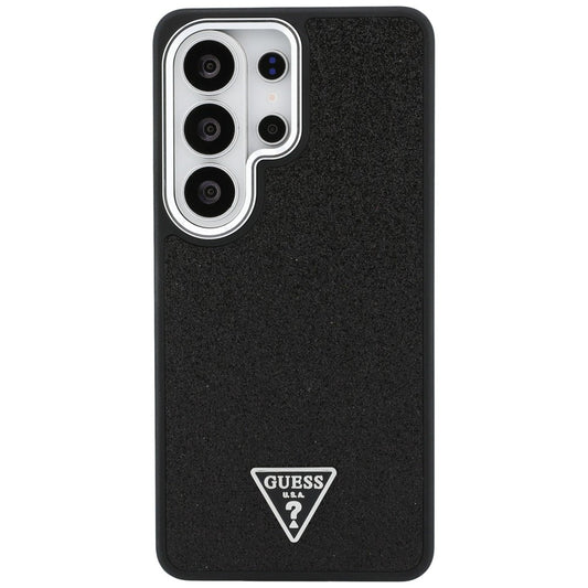 Custodia MagSafe per Samsung Galaxy S26 Ultra S948, Guess, Fixed Glitter Triangle Logo, Nera