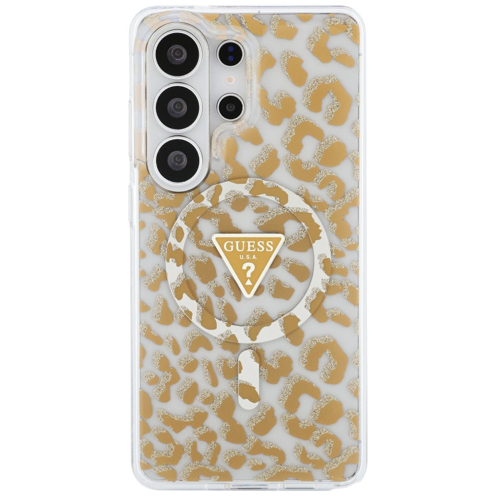 Custodia MagSafe per Samsung Galaxy S26 Ultra S948, Guess, IML Leopard Pattern, Marrone