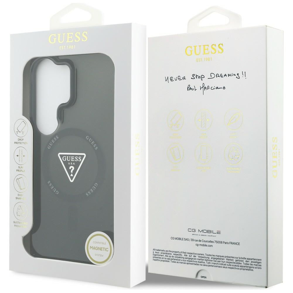 Custodia MagSafe per Samsung Galaxy S26 Ultra S948, Guess, IML Gradient Triangle Logo, Nera