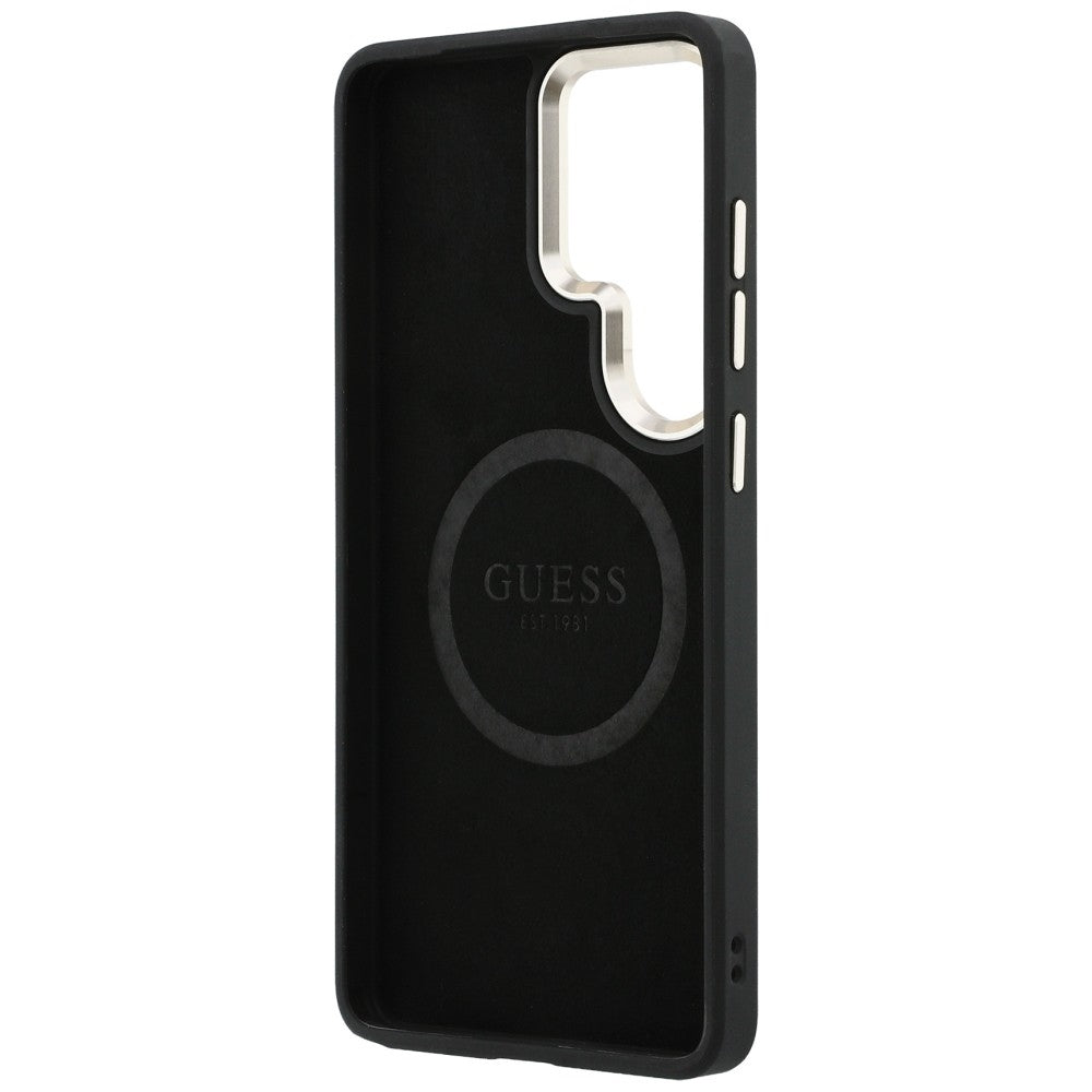 Custodia MagSafe per Samsung Galaxy S26 Ultra S948, Guess, Logo Perforato, Nera