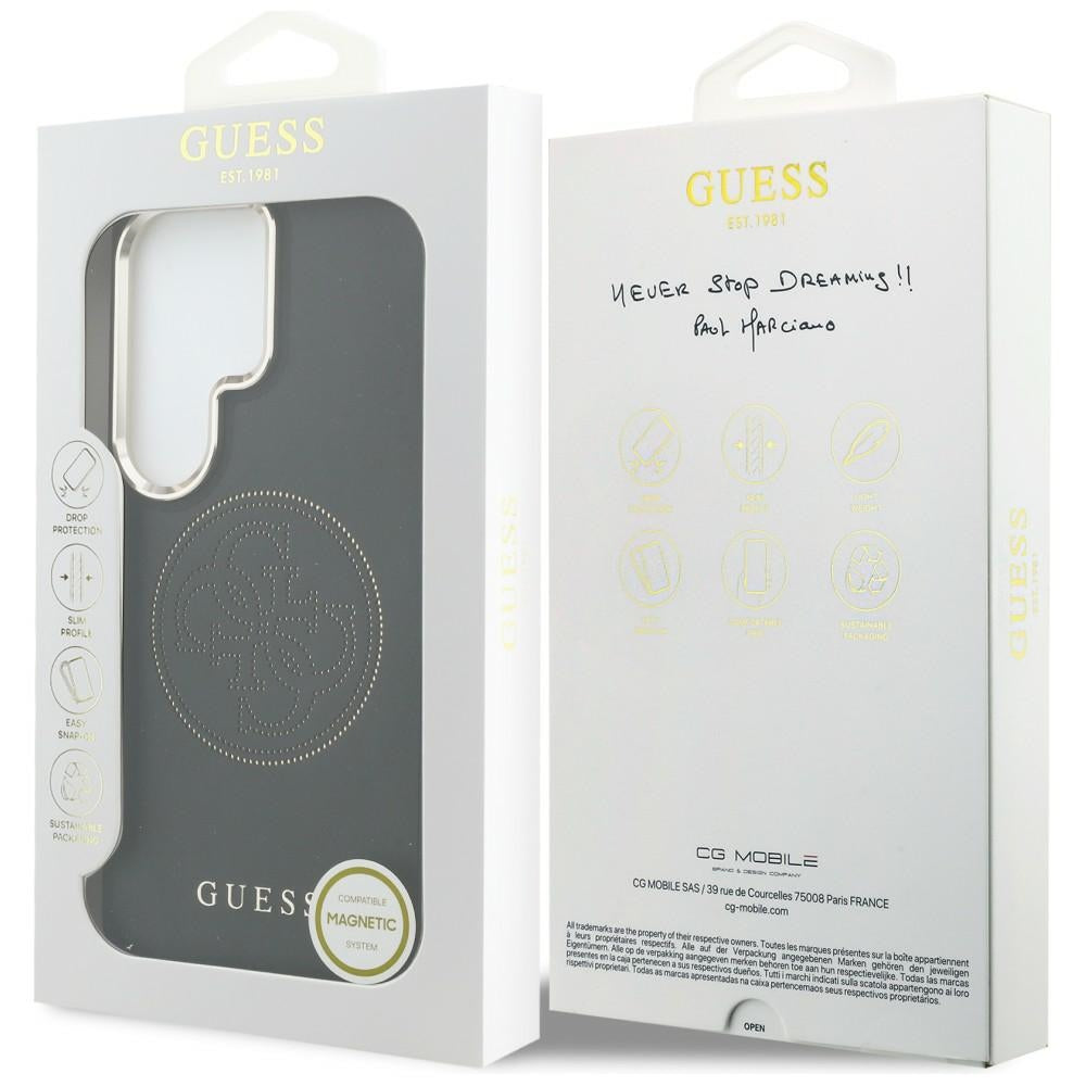 Custodia MagSafe per Samsung Galaxy S26 Ultra S948, Guess, Logo Perforato, Nera