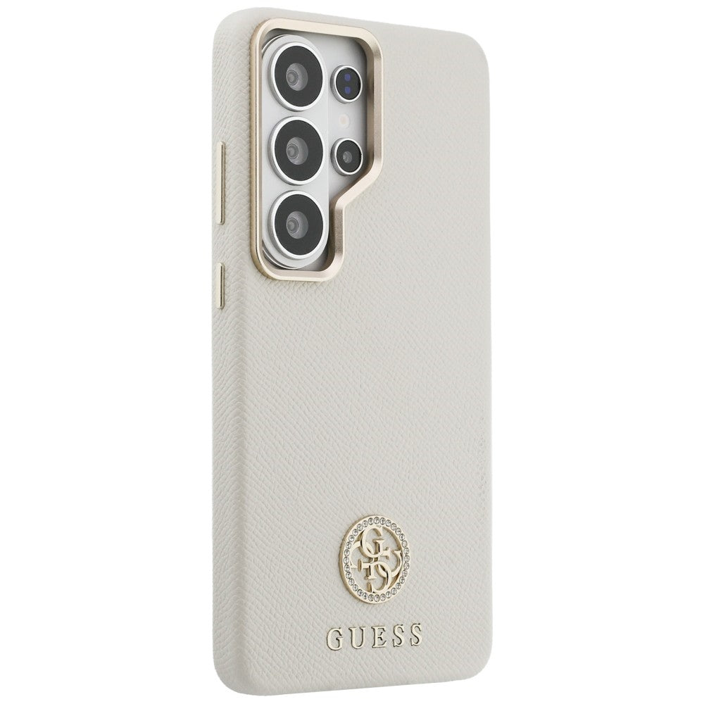 Custodia MagSafe per Samsung Galaxy S26 Ultra S948, Guess, Rhinestone Round Logo, Beige
