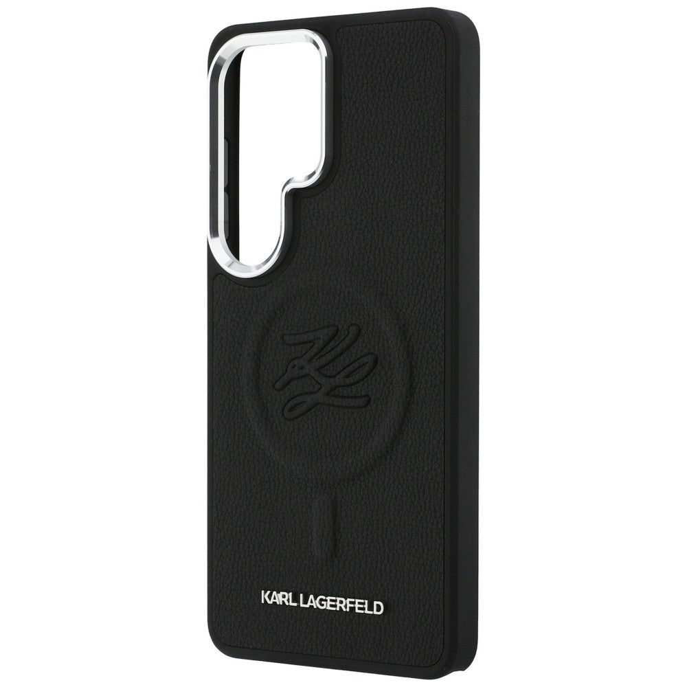 Custodia MagSafe per Samsung Galaxy S26 Ultra S948, Karl Lagerfeld, Initial Logo Debossed, Nera