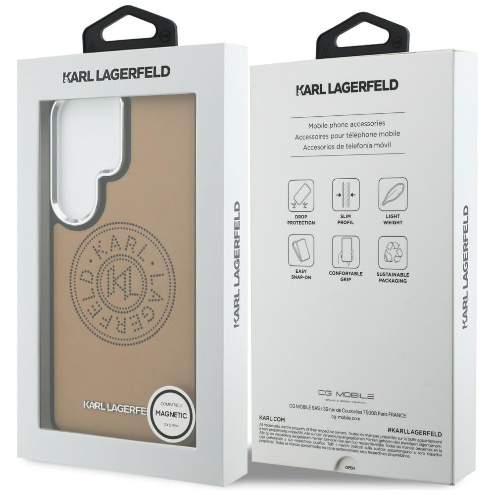 Custodia MagSafe per Samsung Galaxy S26 Ultra S948, Karl Lagerfeld, Karl Round Point Logo, Marrone