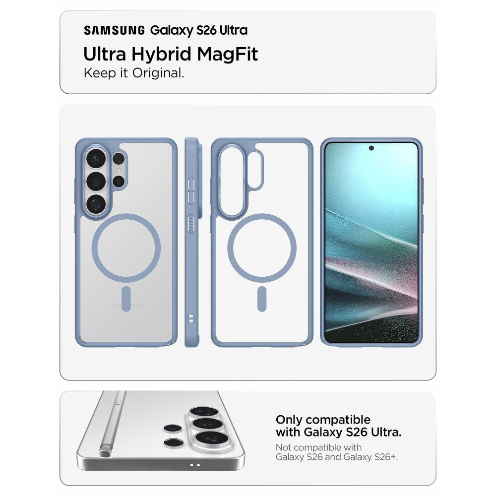 Custodia MagSafe per Samsung Galaxy S26 Ultra S948, Spigen, Ultra Hybrid, Blu ACS11207