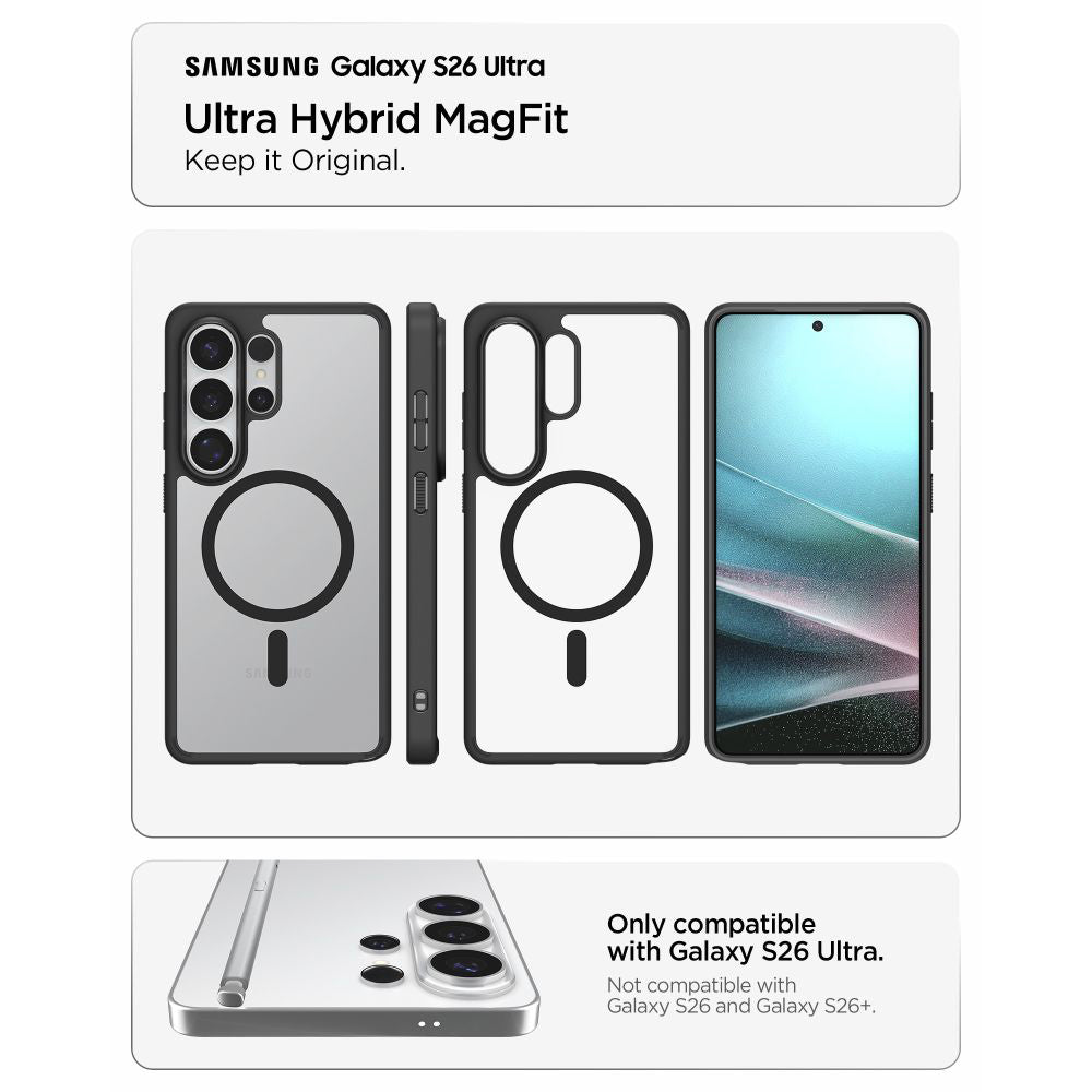 Custodia MagSafe per Samsung Galaxy S26 Ultra S948, Spigen, Ultra Hybrid, Nera Opaca ACS10680