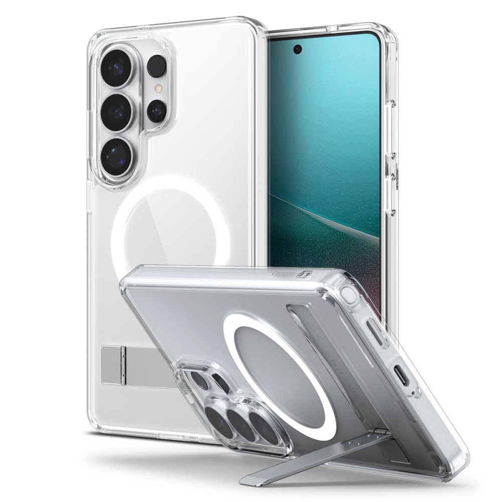 Custodia MagSafe per Samsung Galaxy S26 Ultra S948, Spigen, Ultra Hybrid S, Trasparente Bianca ACS11032