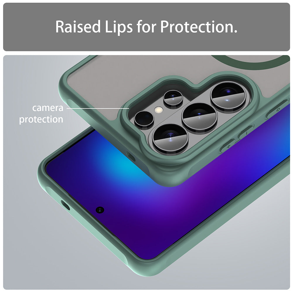 Custodia MagSafe per Samsung Galaxy S26 Ultra S948, Techsuit, HaloFrost II, Verde
