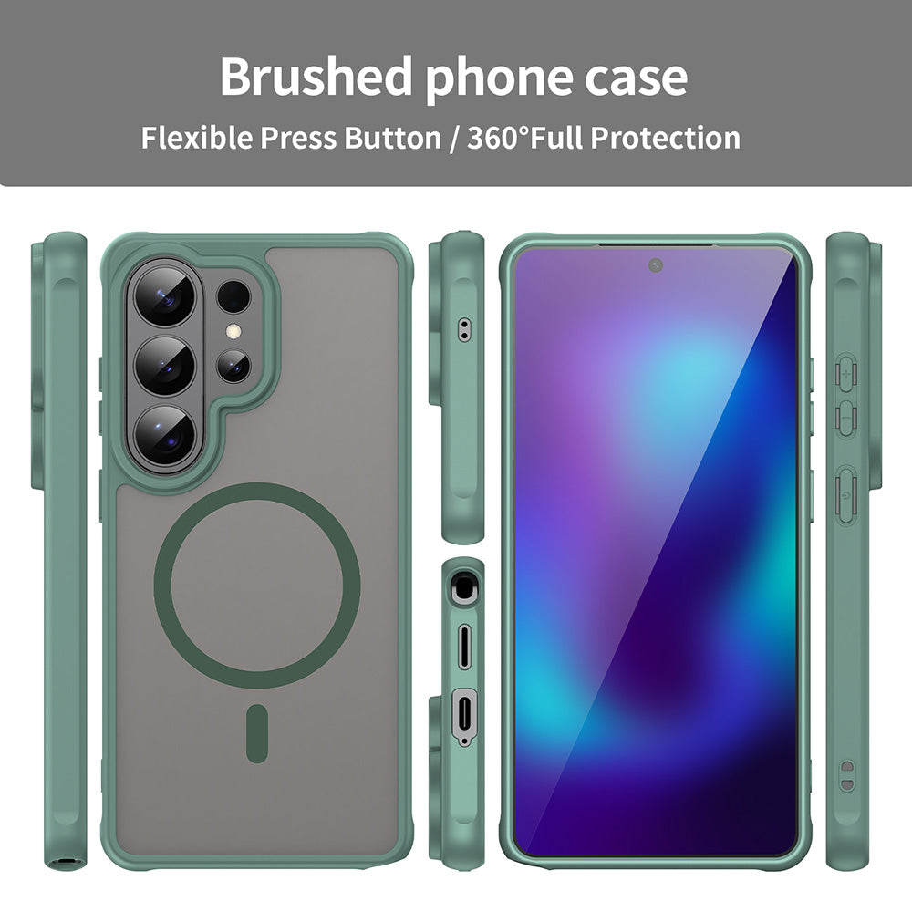Custodia MagSafe per Samsung Galaxy S26 Ultra S948, Techsuit, HaloFrost II, Verde