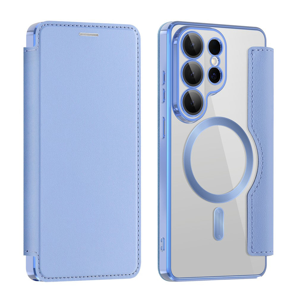 Custodia MagSafe per Samsung Galaxy S26 Ultra S948, Techsuit, SmartMag Book, Blu