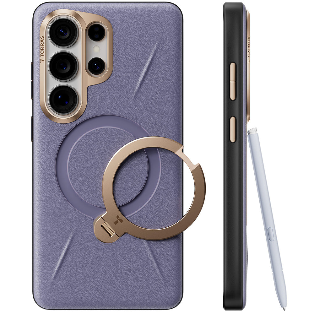 Custodia MagSafe per Samsung Galaxy S26 Ultra S948, Torras, QPRO Leather, Viola