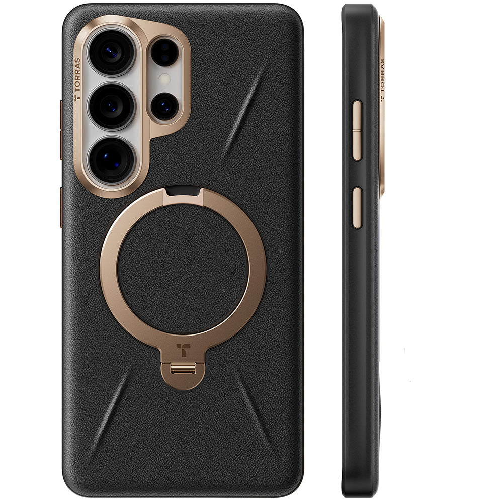 Custodia MagSafe per Samsung Galaxy S26 Ultra, Torras, QPRO Leather, Nera