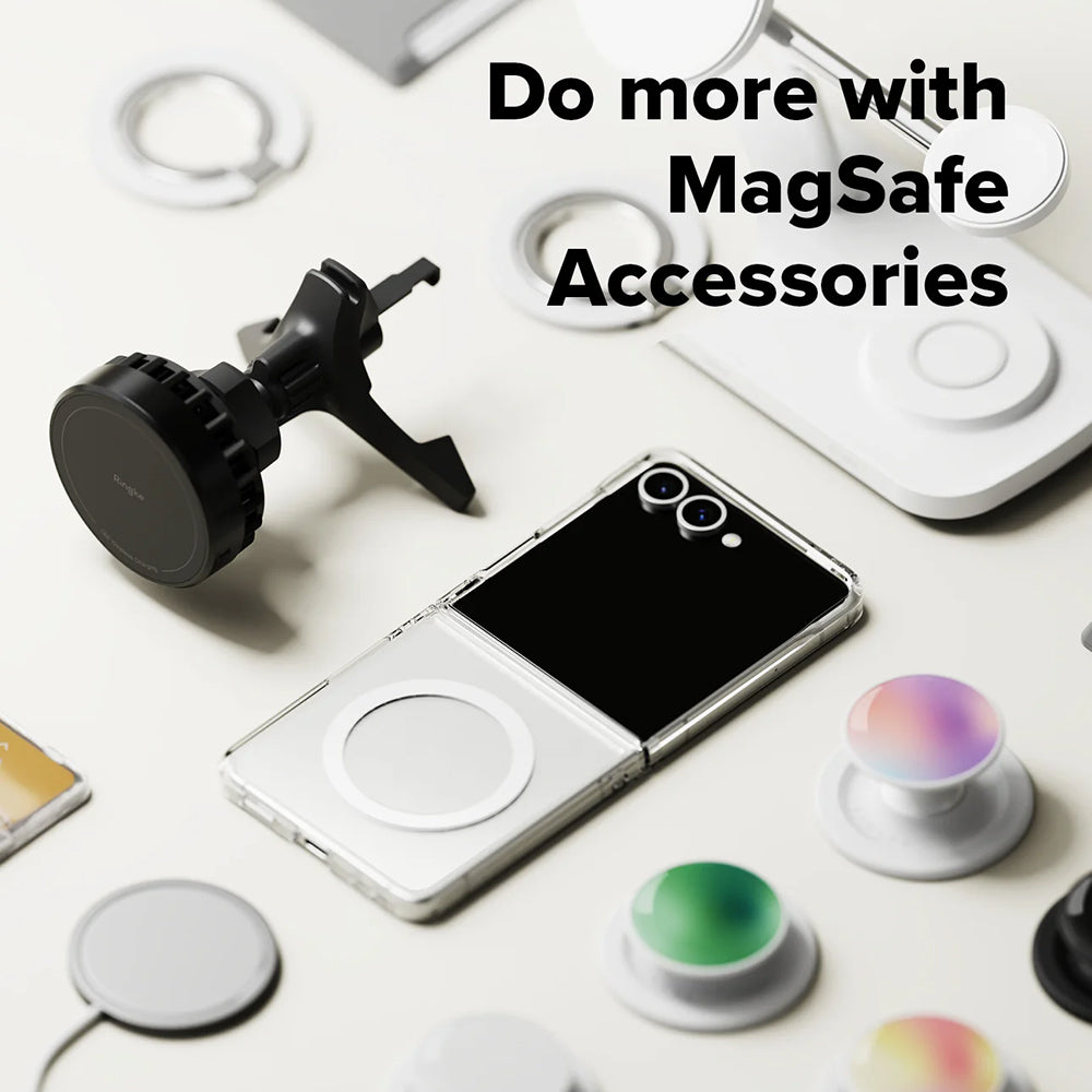 Custodia MagSafe per Samsung Galaxy Z Flip7 F766, Ringke, Fusion, Trasparente