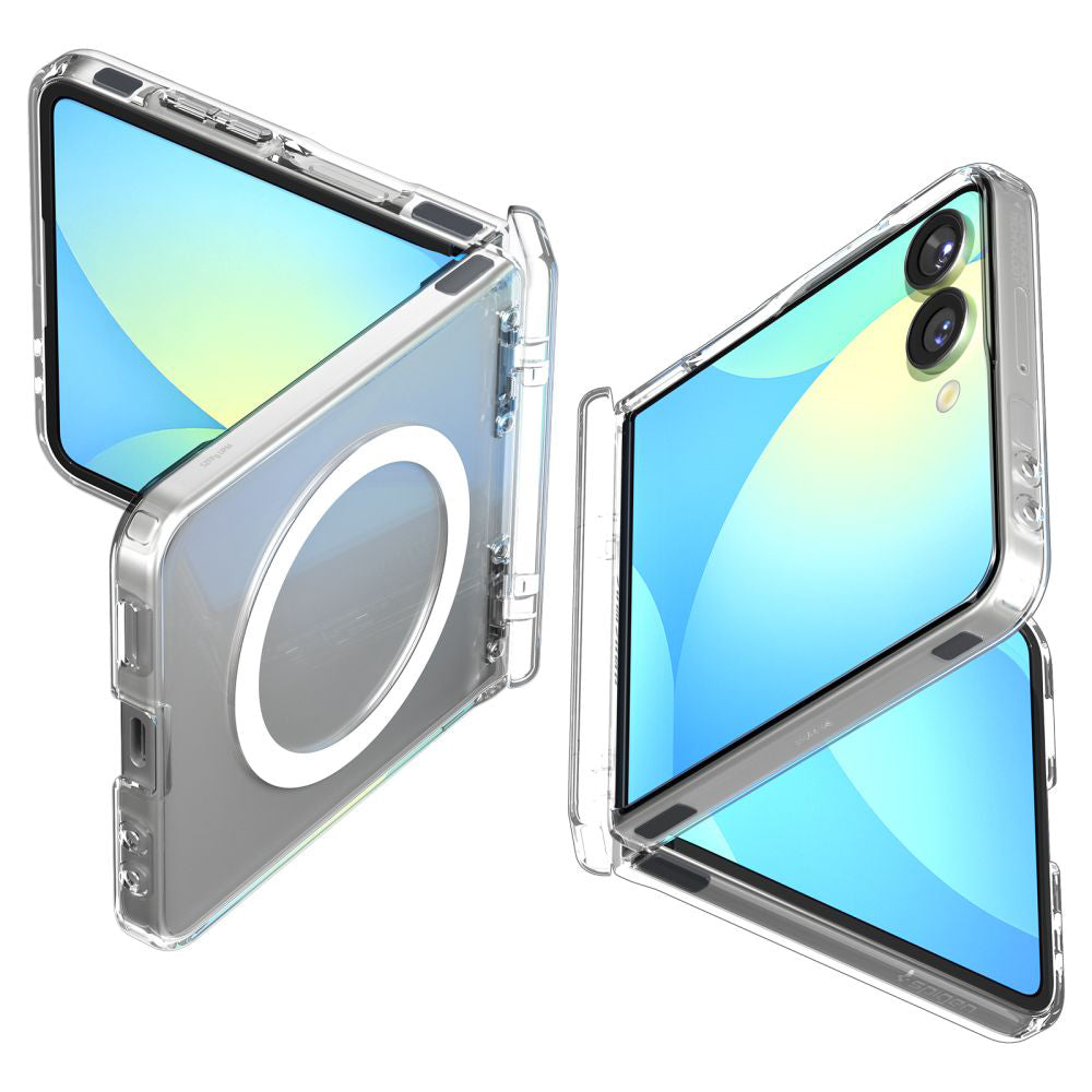 Custodia MagSafe per Samsung Galaxy Z Flip7 F766, Spigen, Ultra Hybrid Pro, Trasparente ACS09559