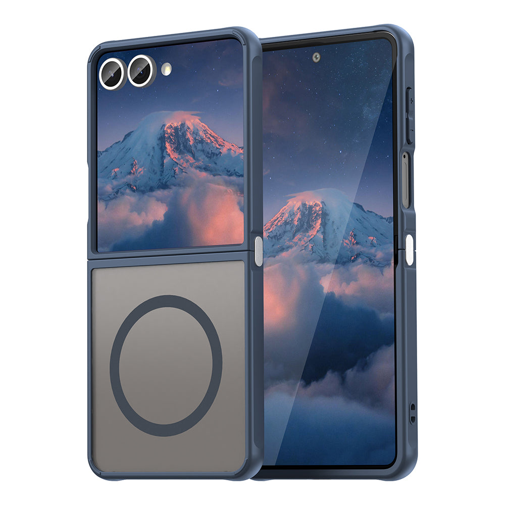 Custodia MagSafe per Samsung Galaxy Z Flip7 F766, Techsuit, HaloFrost II, Blu Navy