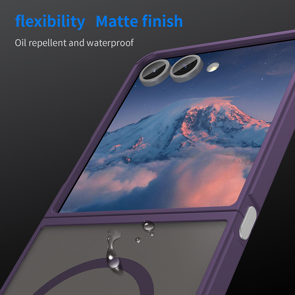 Custodia MagSafe per Samsung Galaxy Z Flip7 F766, Techsuit, HaloFrost II, Viola