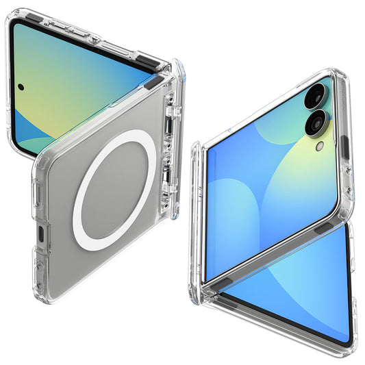Custodia MagSafe per Samsung Galaxy Z Flip8 F776, Spigen, Ultra Hybrid Pro, Trasparente Bianca ACS11524