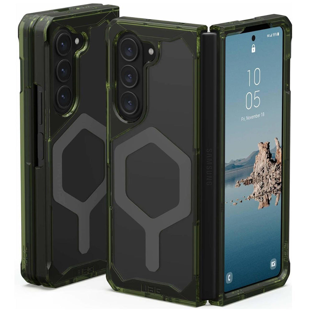 Custodia MagSafe per Samsung Galaxy Z Fold5 F946, Urban Armor Gear, Plyo Pro, Verde Grigio