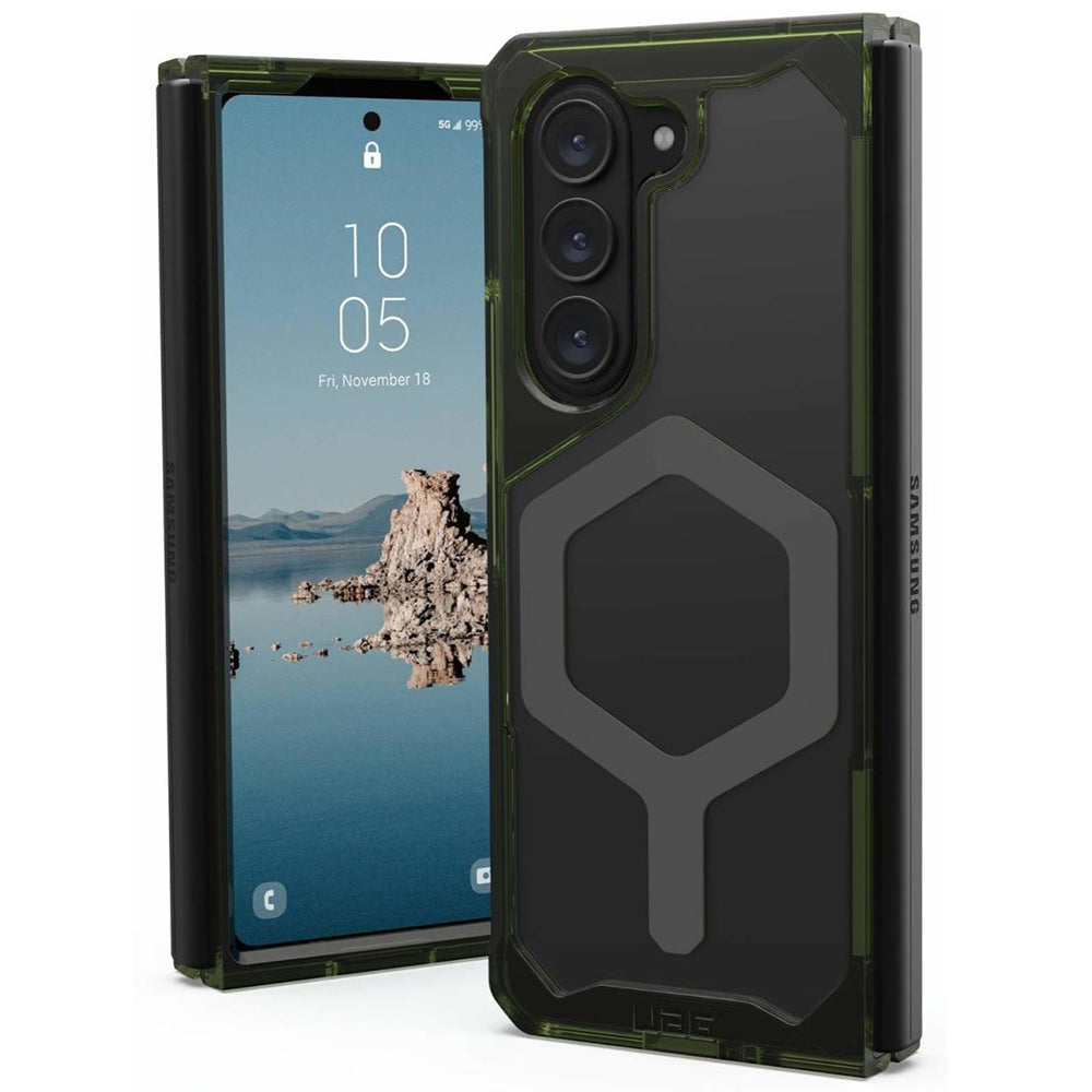 Custodia MagSafe per Samsung Galaxy Z Fold5 F946, Urban Armor Gear, Plyo Pro, Verde Grigio