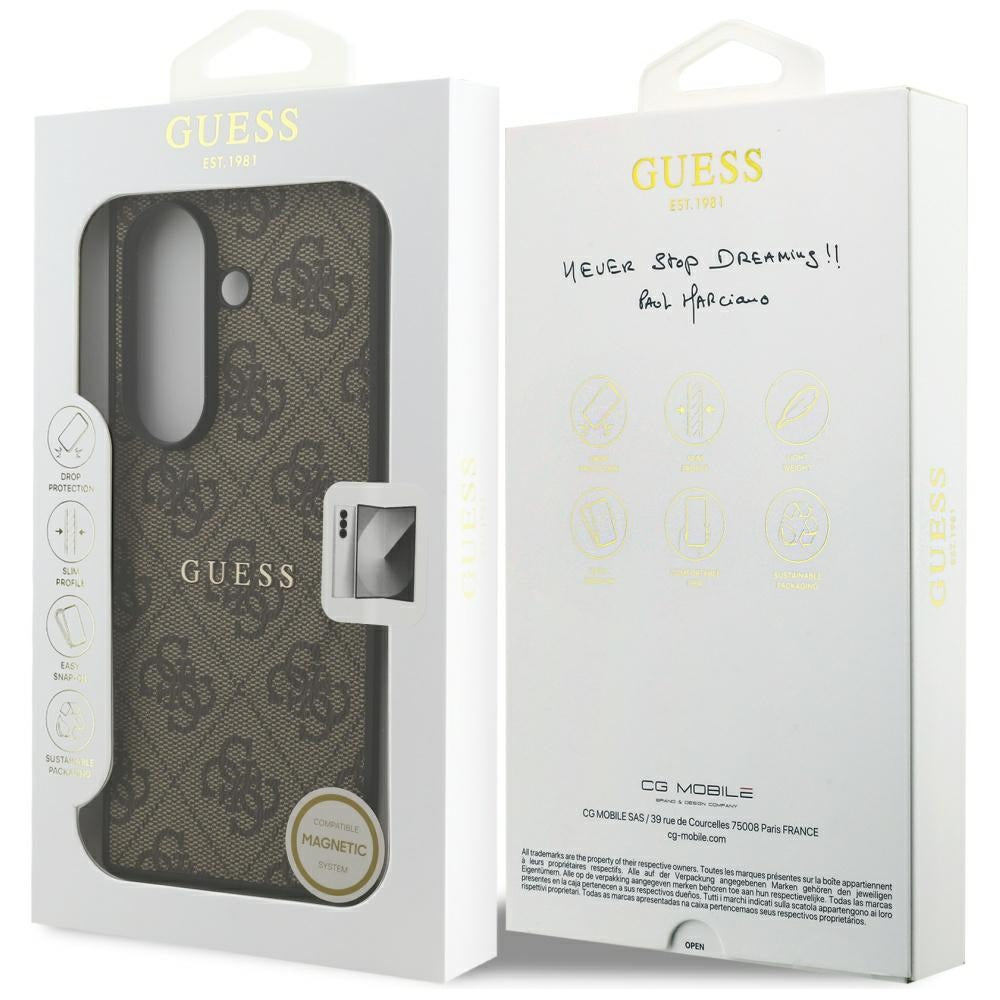 Custodia MagSafe per Samsung Galaxy Z Fold7 F966, Guess, 4G Classic, Marrone
