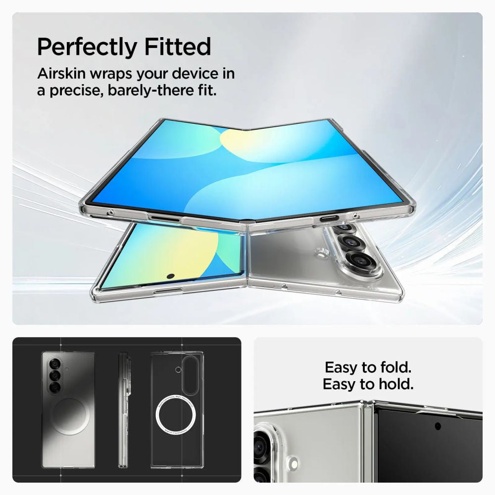 Custodia MagSafe per Samsung Galaxy Z Fold7 F966, Spigen, Air Skin, Trasparente ACS09545