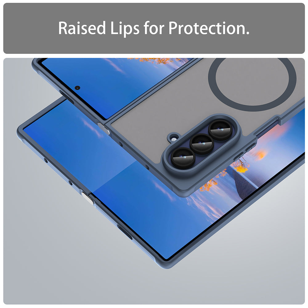 Custodia MagSafe per Samsung Galaxy Z Fold7 F966, Techsuit, HaloFrost II, Blu Navy