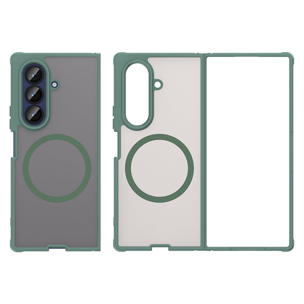 Custodia MagSafe per Samsung Galaxy Z Fold7 F966, Techsuit, HaloFrost II, Verde