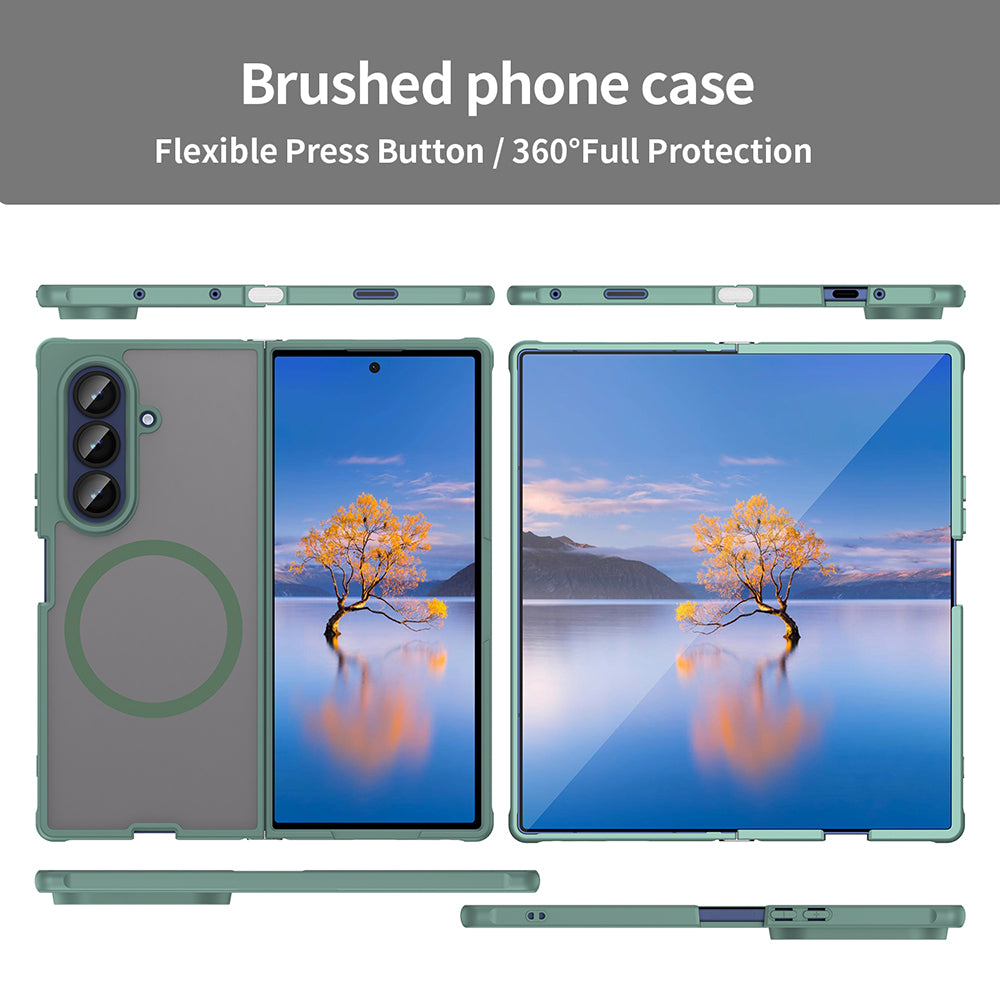 Custodia MagSafe per Samsung Galaxy Z Fold7 F966, Techsuit, HaloFrost II, Verde