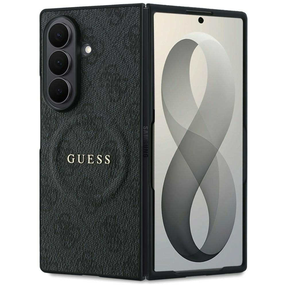 Custodia MagSafe per Samsung Galaxy Z Fold8 Ultra F976, Guess, 4G Leather Classic, Nera