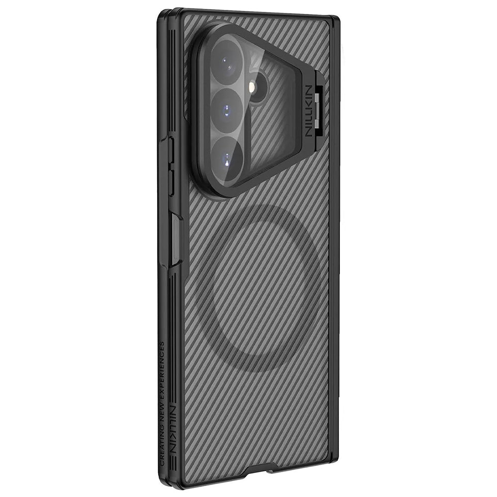 Custodia MagSafe per Samsung Galaxy Z Fold8 Ultra F976, Nillkin, CamShield Pro con copriobiettivo trasparente, Nero Trasparente