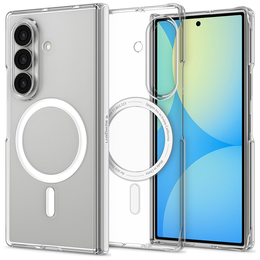 Custodia MagSafe per Samsung Galaxy Z Fold8 Ultra F976, Spigen, Air Skin Zero, Trasparente Bianca ACS11495
