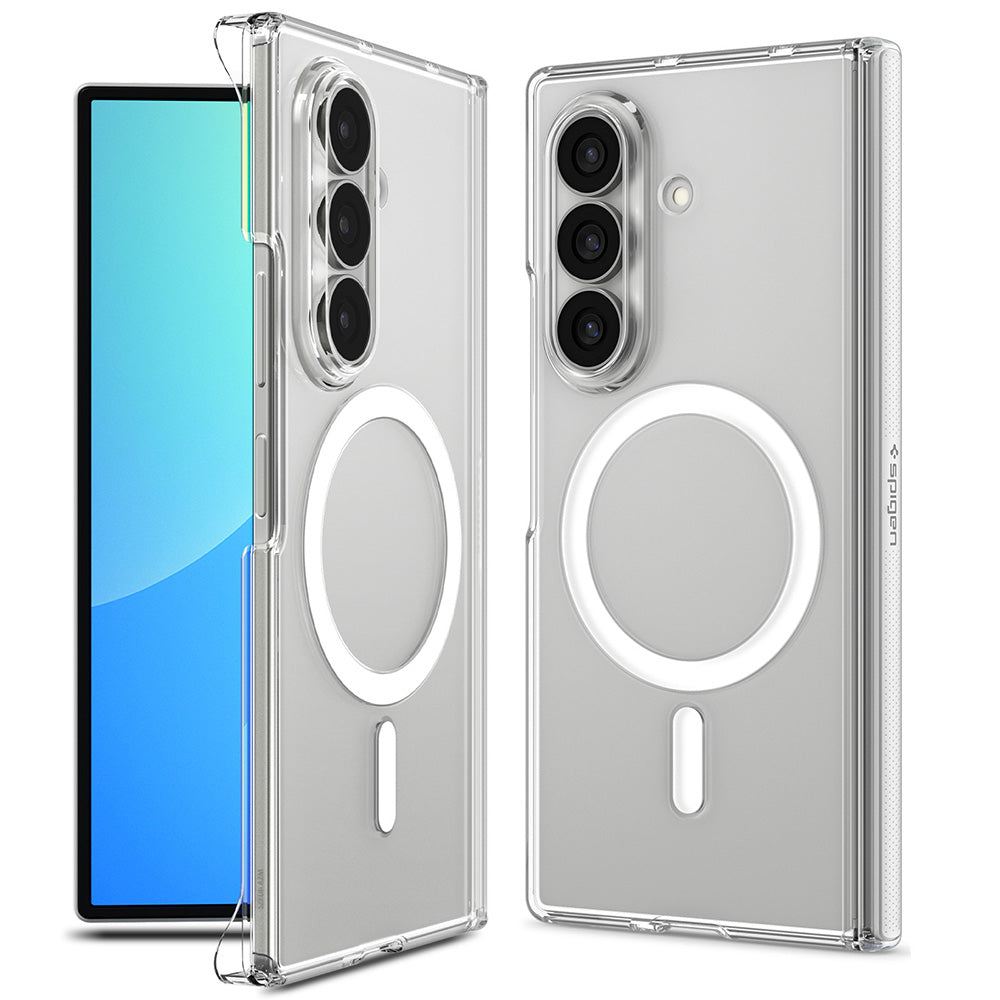 Custodia MagSafe per Samsung Galaxy Z Fold8 Ultra F976, Spigen, Air Skin Zero, Trasparente Bianca ACS11495