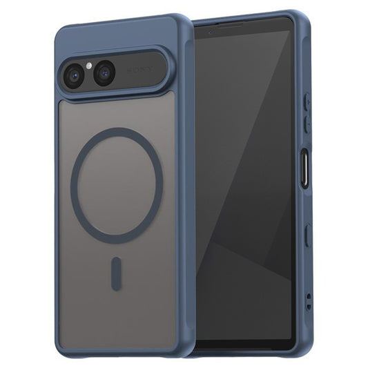 Custodia MagSafe per Sony Xperia 10 VII, Techsuit, HaloFrost II, Blu Navy