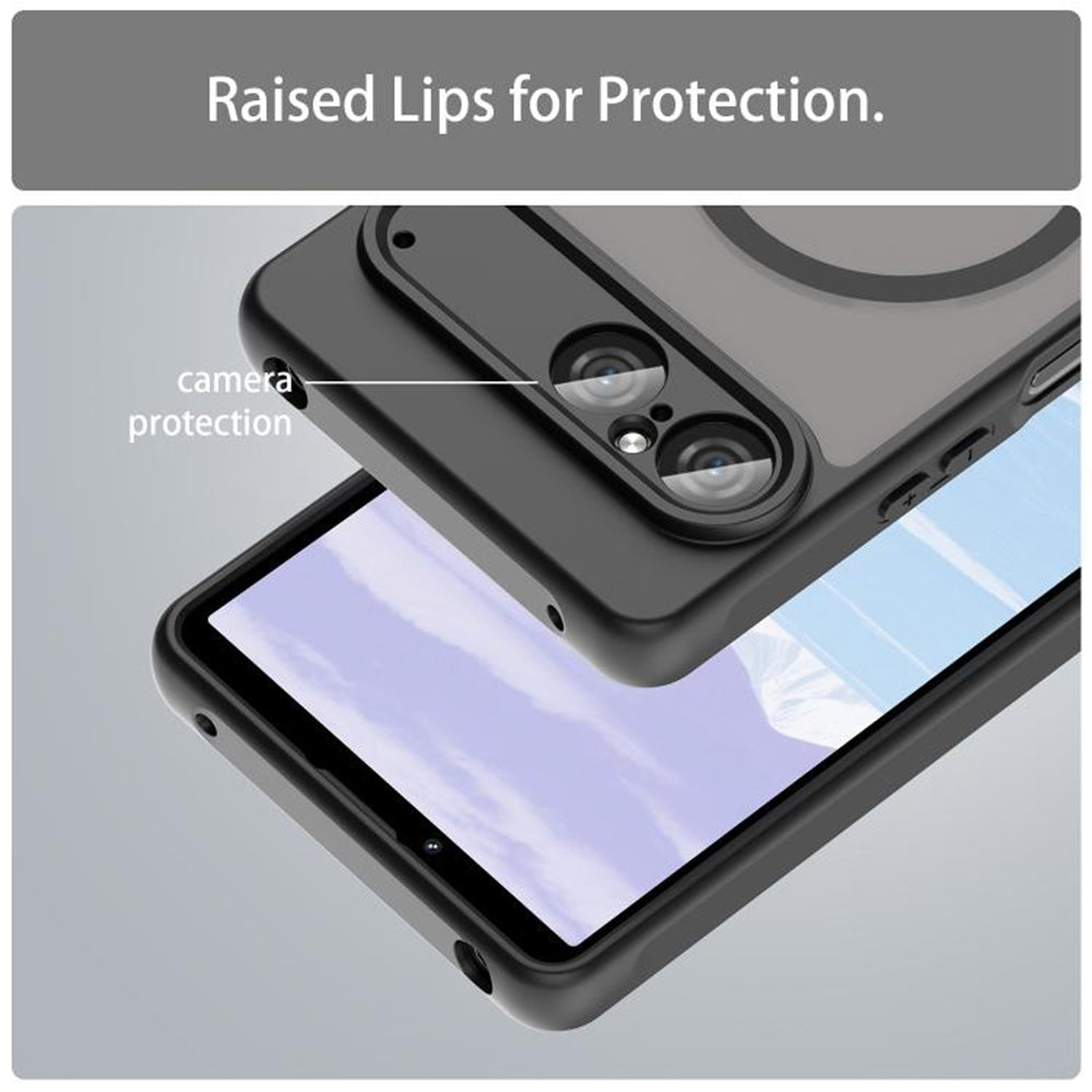 Custodia MagSafe per Sony Xperia 10 VII, Techsuit, HaloFrost II, Nera