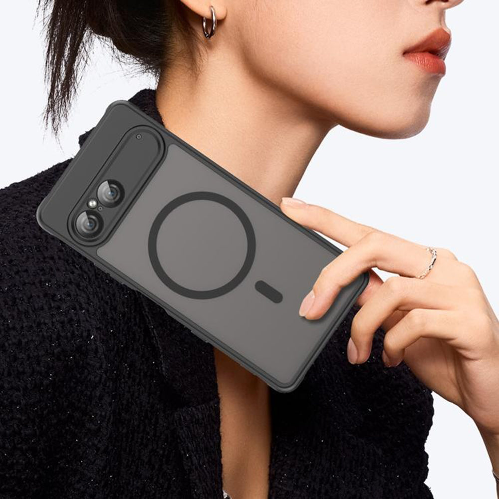 Custodia MagSafe per Sony Xperia 10 VII, Techsuit, HaloFrost II, Nera