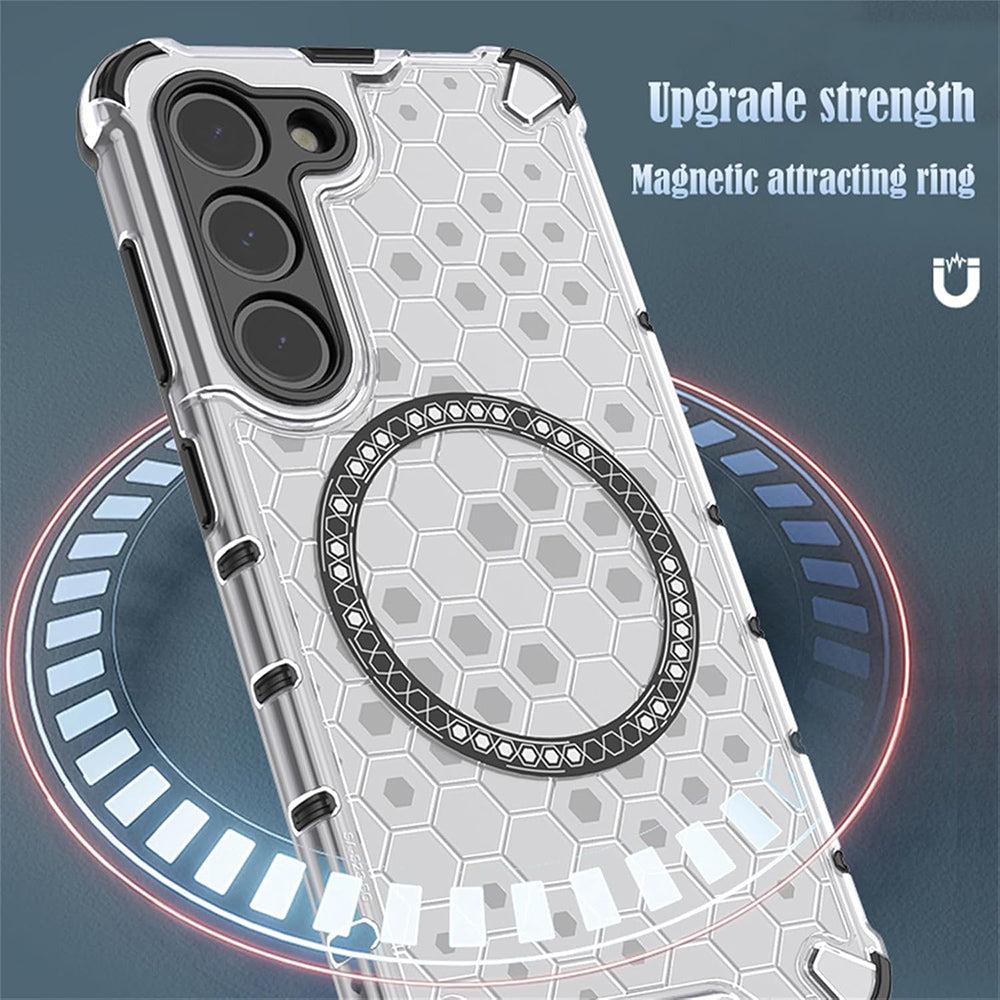 Custodia MagSafe per Xiaomi 15T, Techsuit, HoneyComb Shield, Bianca