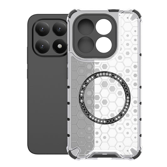 Custodia MagSafe per Xiaomi 15T, Techsuit, HoneyComb Shield, Bianca