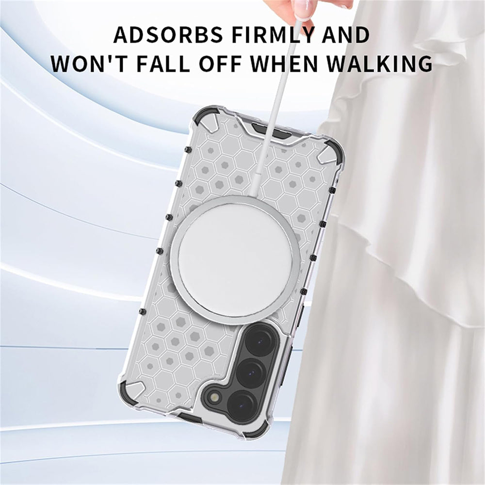 Custodia MagSafe per Xiaomi 15T, Techsuit, HoneyComb Shield, Bianca