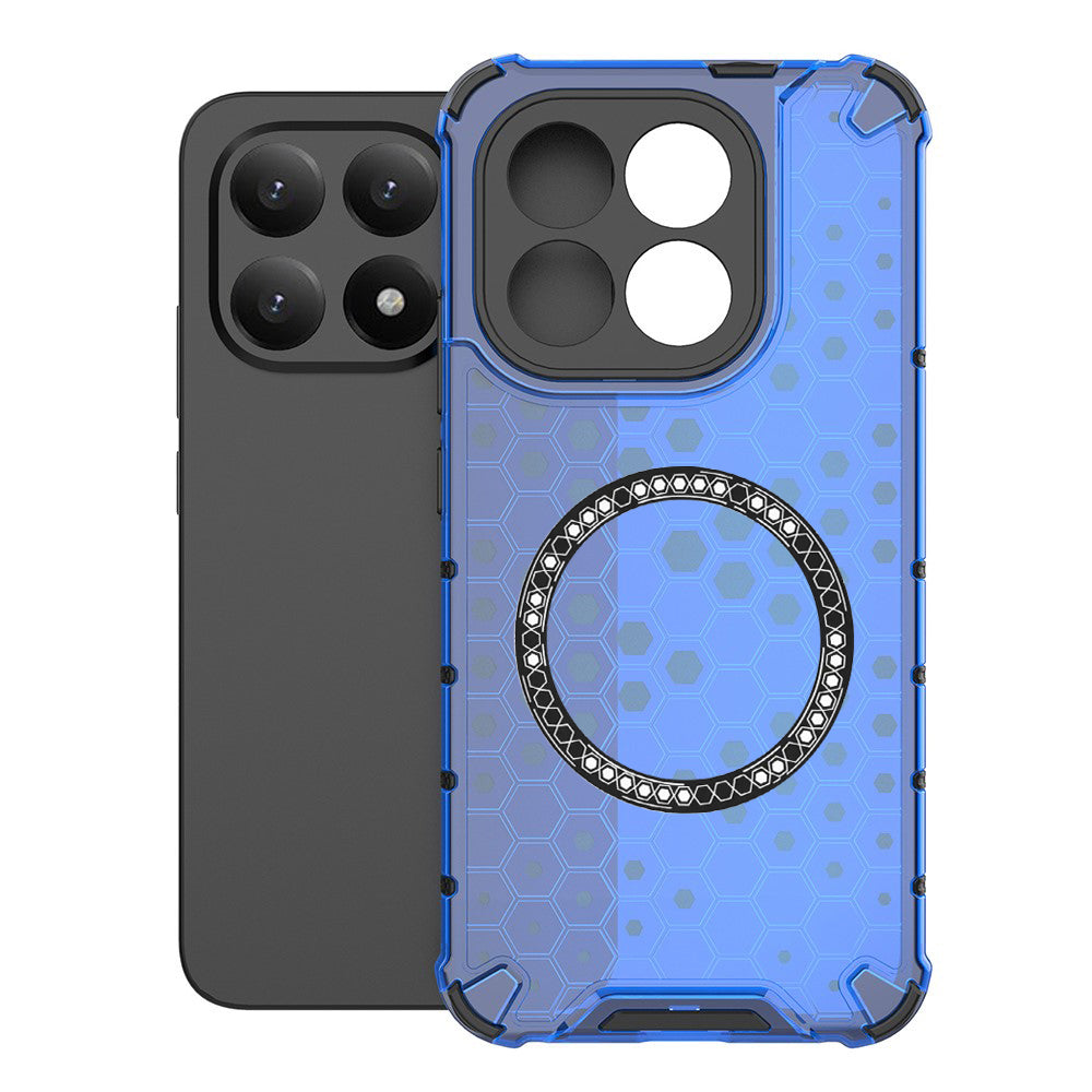 Custodia MagSafe per Xiaomi 15T, Techsuit, HoneyComb Shield, Blu