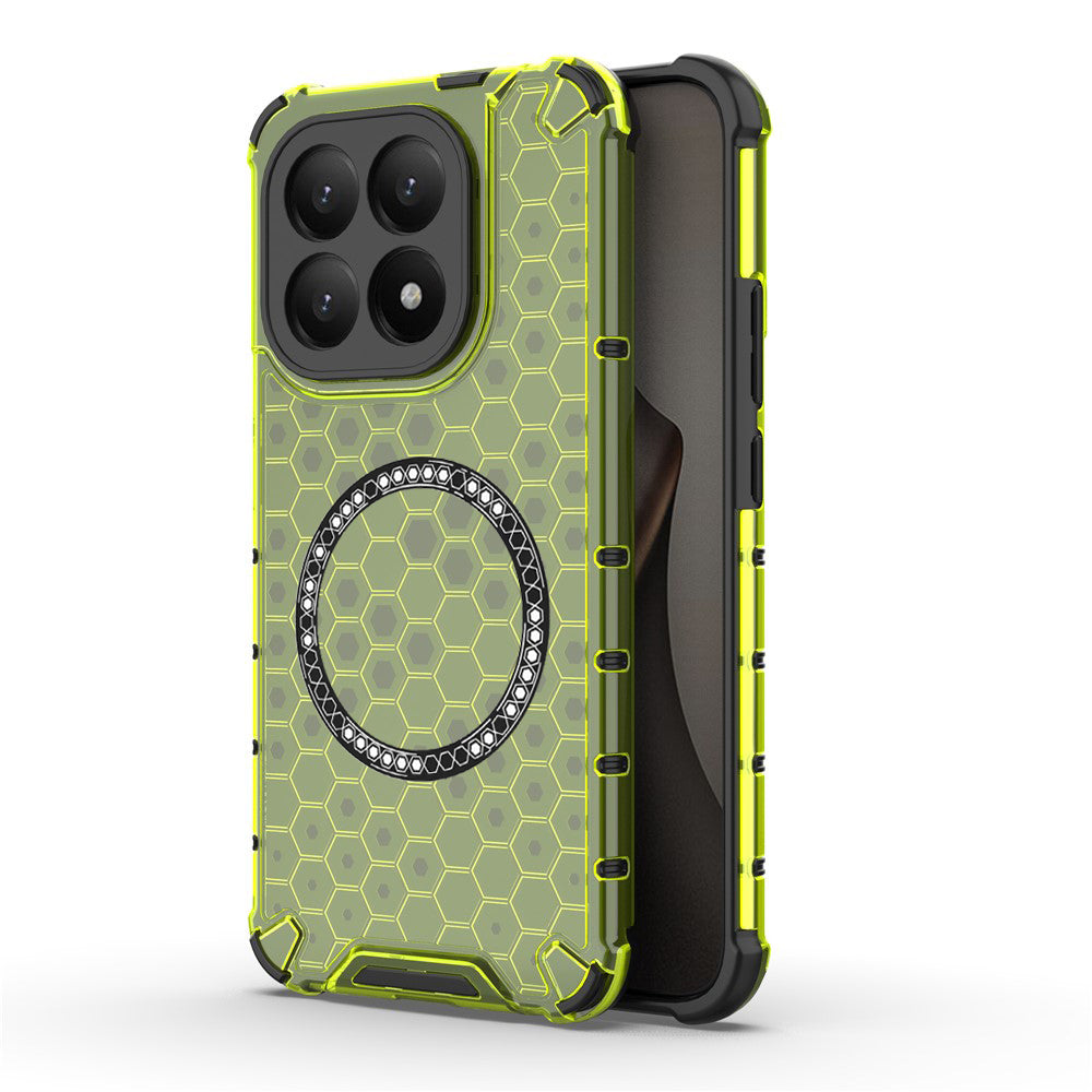 Custodia MagSafe per Xiaomi 15T, Techsuit, HoneyComb Shield, Verde