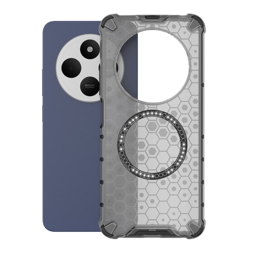 Custodia MagSafe per Xiaomi Poco C75 / Redmi 14C, Techsuit, HoneyComb Shield, Nera