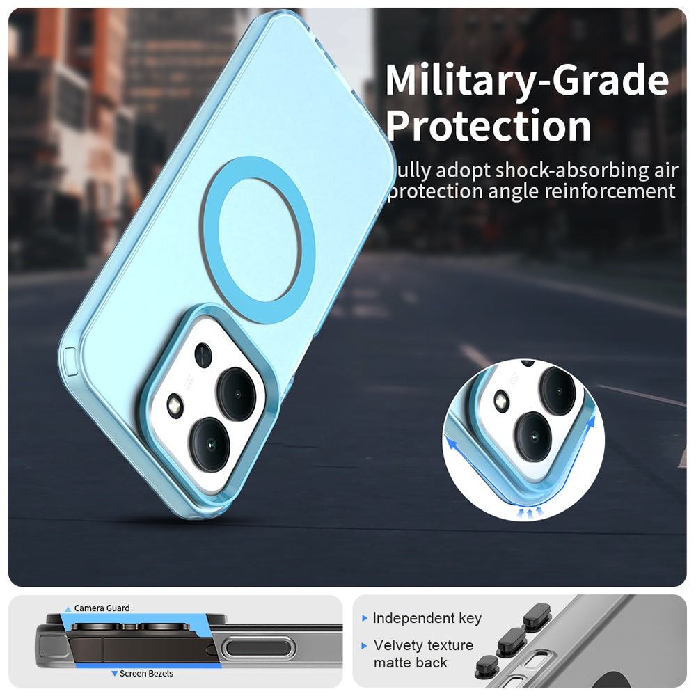 Custodia MagSafe per Xiaomi Poco C85 4G / Redmi 15C 5G / 15C 4G, Techsuit, CandyCase, Blu