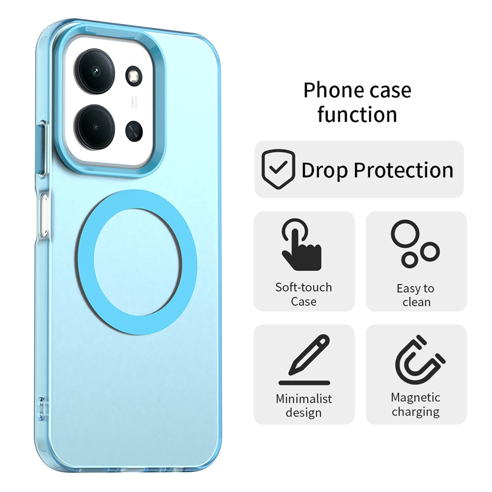 Custodia MagSafe per Xiaomi Poco C85 4G / Redmi 15C 5G / 15C 4G, Techsuit, CandyCase, Blu